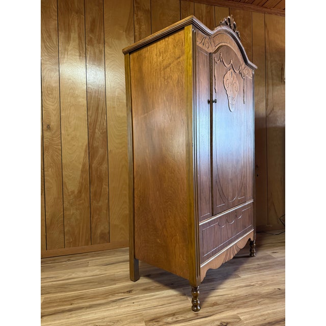 Art Deco Early 20th Century Walnut Armoire For Sale - Image 3 of 11