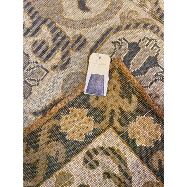 1920s Antique Portuguese Needlepoint Rug For Sale - Image 4 of 9