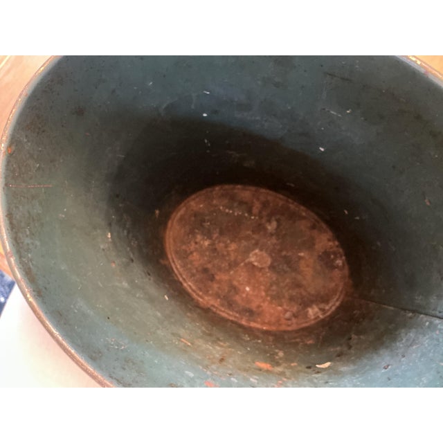Vintage Hand-Painted Floral Tôleware Oval Wastebasket / Floor Planter For Sale - Image 4 of 7