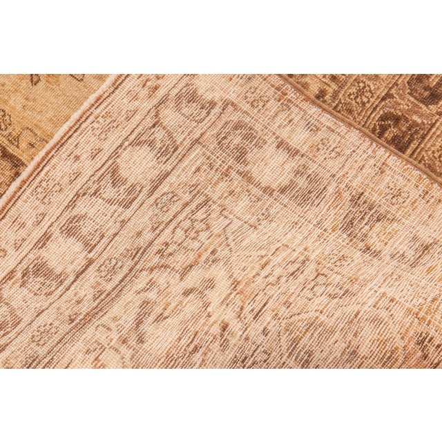Early 20th Century Antique Persian Tabriz Beige and Brown Handmade Wool Rug For Sale - Image 5 of 5