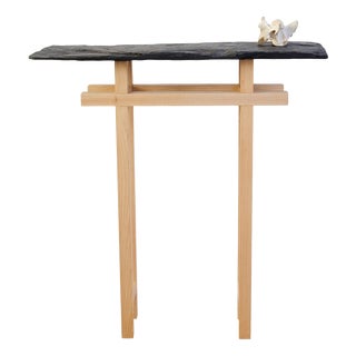 Tori II Console in Oak Wood and Stone by Jean-Baptiste Van Den Heede For Sale