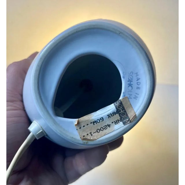 1980s Art Deco Revival White Ceramic Table Lamp from Søholm, 1980s For Sale - Image 5 of 8