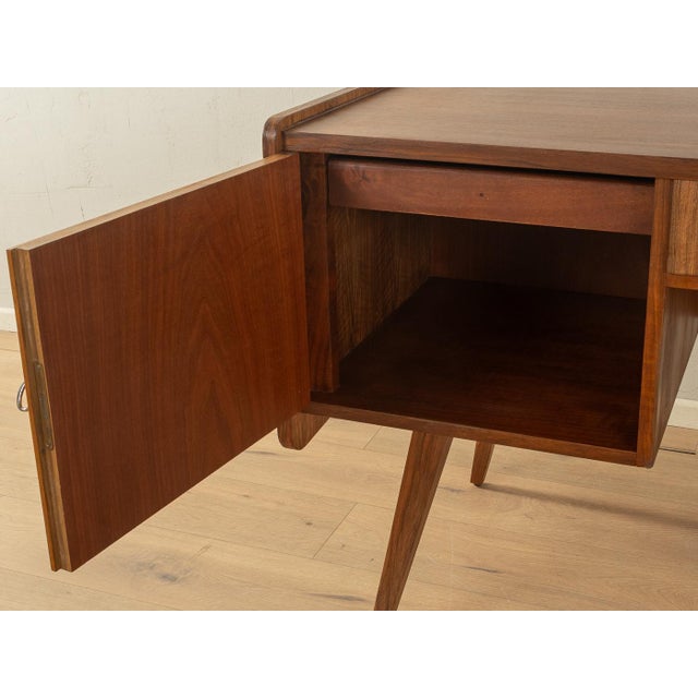 Brown Walnut Desk, 1950s For Sale - Image 9 of 12