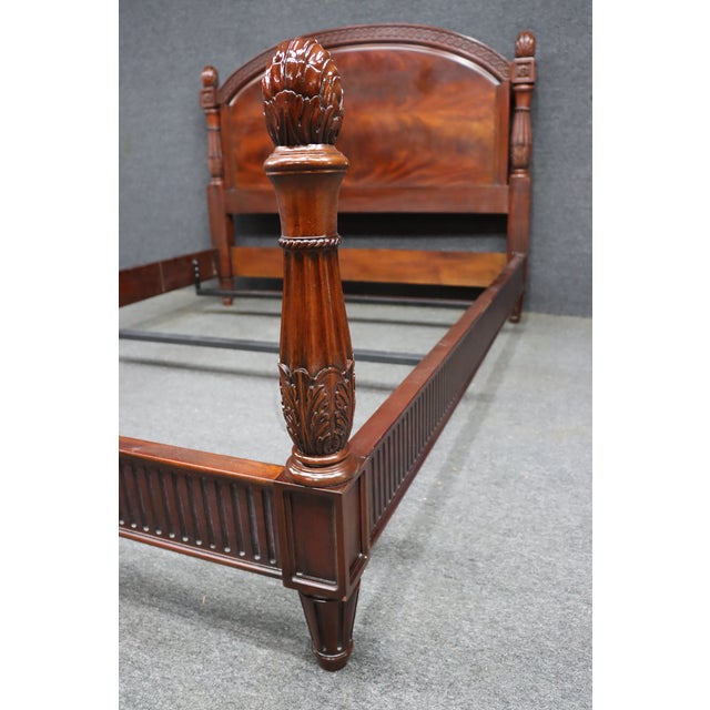 Wood Henkel Harris Genuine Mahogany Queen Size Bed Frame For Sale - Image 7 of 14