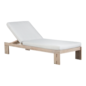 Paradiso Outdoor Teak Natural Look Chaise - Light Gray Fabric