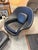 Black Leather Eero Saarinen for Knoll Womb Chair and Ottoman For Sale In Palm Springs - Image 6 of 16