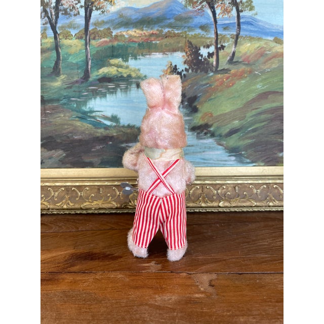 Red Vintage Wind-Up Bunny Rabbit Toy With Drum and Cymbals, 1950s-1960s.. For Sale - Image 8 of 10