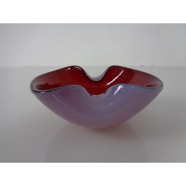 Red and Lilac Sommerso Murano Glass Bowl or Ashtray, Italy, 1960s For Sale - Image 9 of 15