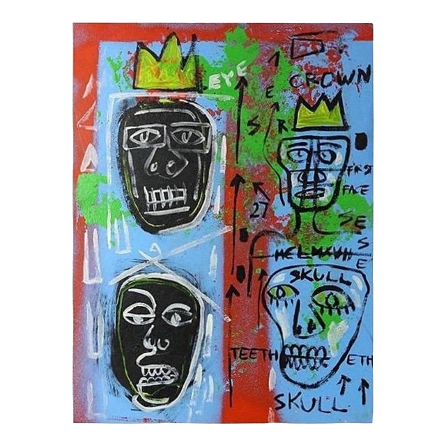 Jean-Michel Basquiat (American, 1960-1989) Acrylic on Board - Attributed For Sale