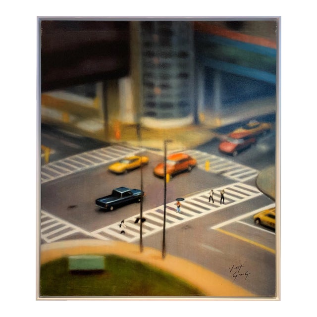 "Urban Perspective 2" Oil Painting on Canvas For Sale