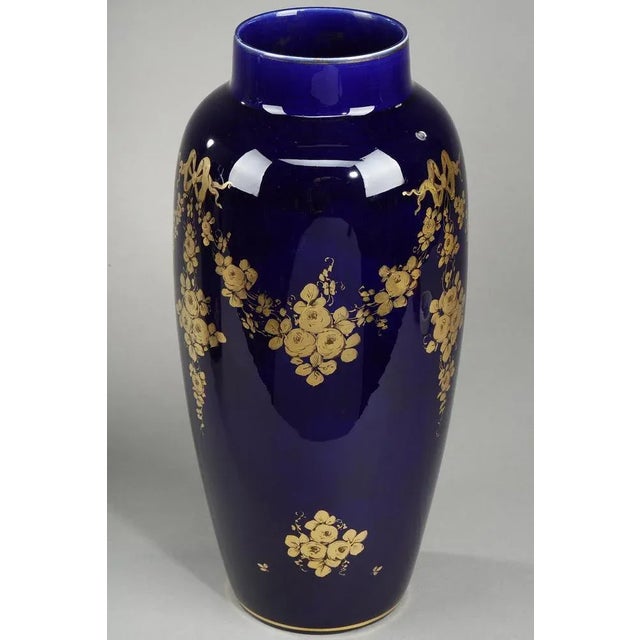 Blue Porcelain Vases from Tours, 1900s, Set of 2 For Sale - Image 6 of 13