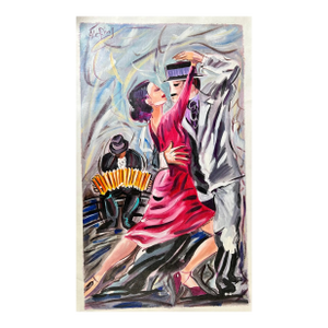 Figurative Oil on Canvas Painting Titled " Pasion Tanguera " Hand Signed Dated 2011