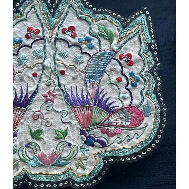 Mid 19th Century Framed Antique Embroidered Purse Qing Dynasty Provenance For Sale - Image 5 of 10