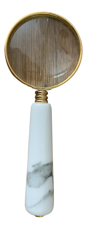 1990s Magnifyng Glass With Marble Handle