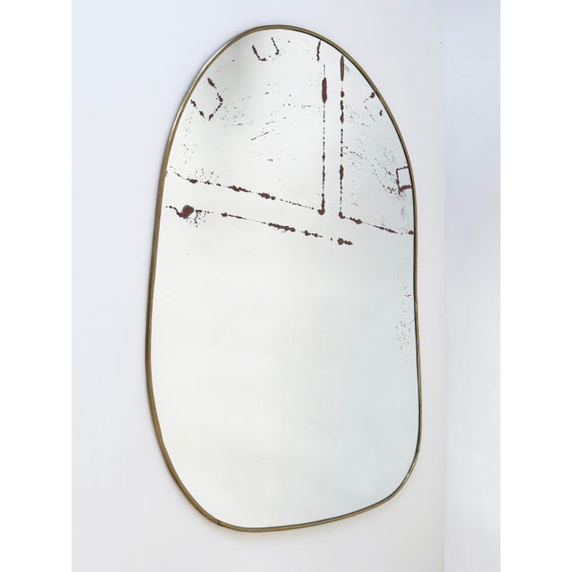 Mid-Century Modern Mid-Century Modern Asymmetric Wall-Mounted Mirror, 1950s For Sale - Image 3 of 18