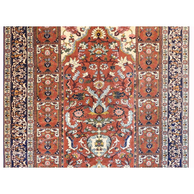 Mid-Century Modern Vintage Sarakhs Tree-Of-Life Rug For Sale - Image 3 of 10