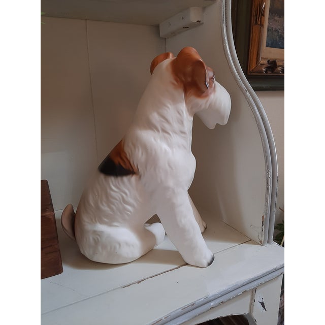 White Fox Terrier Porcelain Dog Figurine XXL Japan For Sale - Image 8 of 9