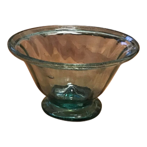 Vintage Green Vaseline Footed Sherbet Dessert Glass