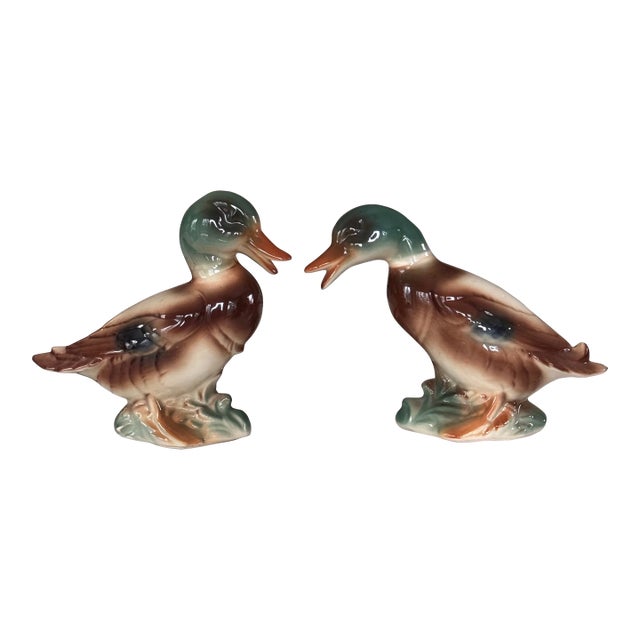 Mid-Century Modern Mallard Duck Figures by Royal Copley For Sale