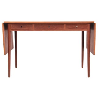 Scandinavian Teak Desk with 2 Flaps attributed to Hans Wegner, 1950s For Sale