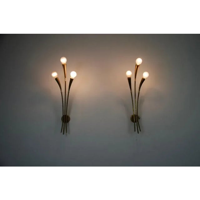 Brass Wall Lamps by Oscar Torlasco for Arredoluce, Italy, 1960s, Set of 2 For Sale - Image 13 of 17