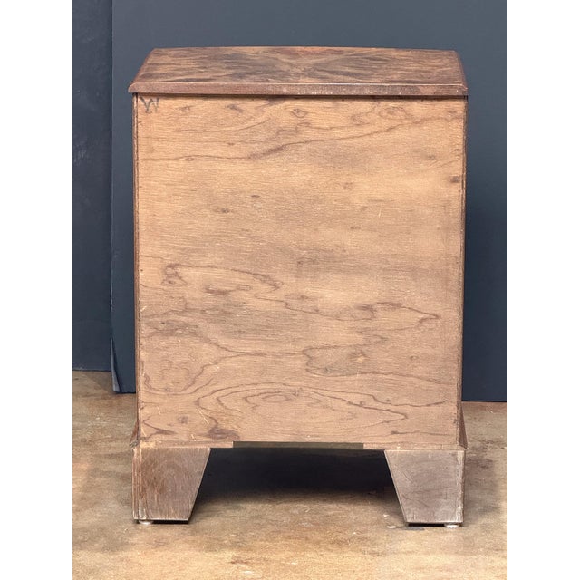 English Bow Front Small Chest of Burr Walnut With Three Drawers For Sale - Image 14 of 14