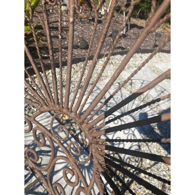 Brown Vintage Wrought Iron Peacock Chairs Set of Two For Sale - Image 8 of 8