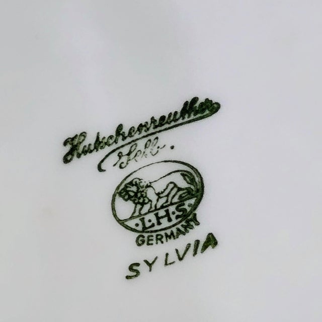Mid 20th Century Hutschenreuther Bavaria “Sylvia” Hand-Painted Rose Porcelain Tureen 3-Piece Set For Sale - Image 9 of 18