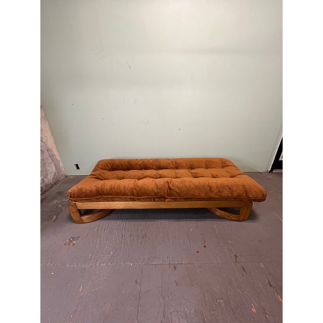 Mid Century Chaise Lounge Day Bed Solid Oak Howard MFG For Sale - Image 11 of 11