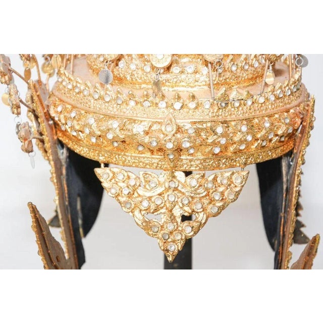 Gilt Ceremonial Thai Head Dress For Sale - Image 12 of 13