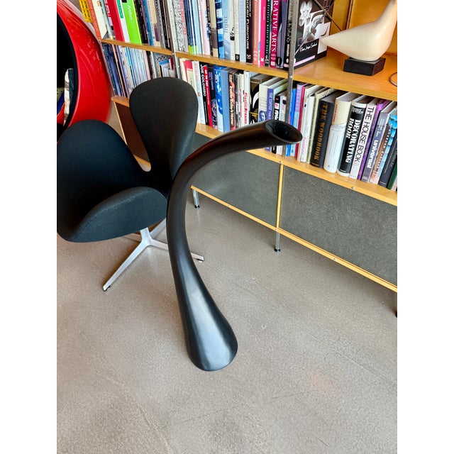 Vintage Postmodern Biomorphic Floor Vase 38" Black Space Age Minimalist Ikebana Vessel Uci For Sale - Image 12 of 14