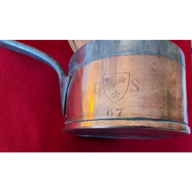 Antique 19th Century English Copper Estate Sauce Pan With Hand Engraved Crest For Sale - Image 9 of 15