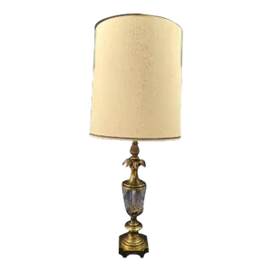 Vintage Stiffel Glass and Golden Colored Table Lamp