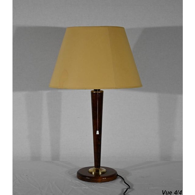 Mahogany and Brass Table Lamp in the style Mazda, 1950s For Sale - Image 14 of 18