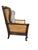 Victorian Traditional Queen Anne Style Dark Wood Caned Lounge Chair With Floral Velvet Cushions For Sale - Image 3 of 10