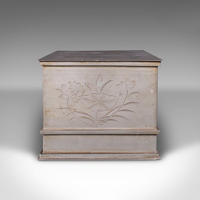 Metal 1930's Vintage Hotel Tea Chest For Sale - Image 7 of 12