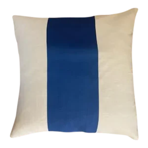 Blue Band Linen Pillow