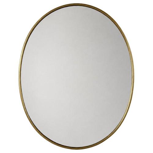 Gold Italian Oval Brass Mirror, 1950s For Sale - Image 8 of 8