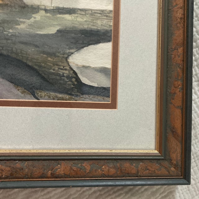 20" Whimsical Polar Bear Painting in Burlwood Frame, Double Matted Gallery Presentation For Sale - Image 10 of 12
