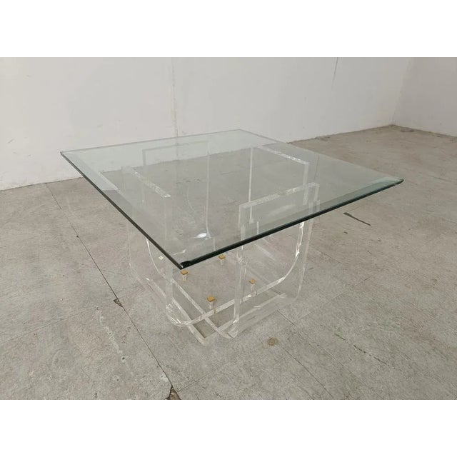 Glass Small Acrylic Coffee Table, 1970s For Sale - Image 7 of 12