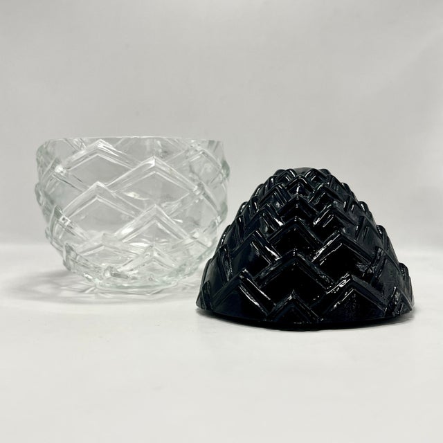 Vintage Art Deco Pressed Glass Dish For Sale - Image 4 of 12