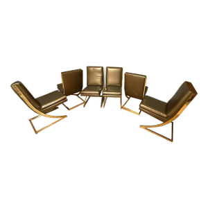 Vintage Mid Century Set of 6 Very Cool Z Dining Chairs