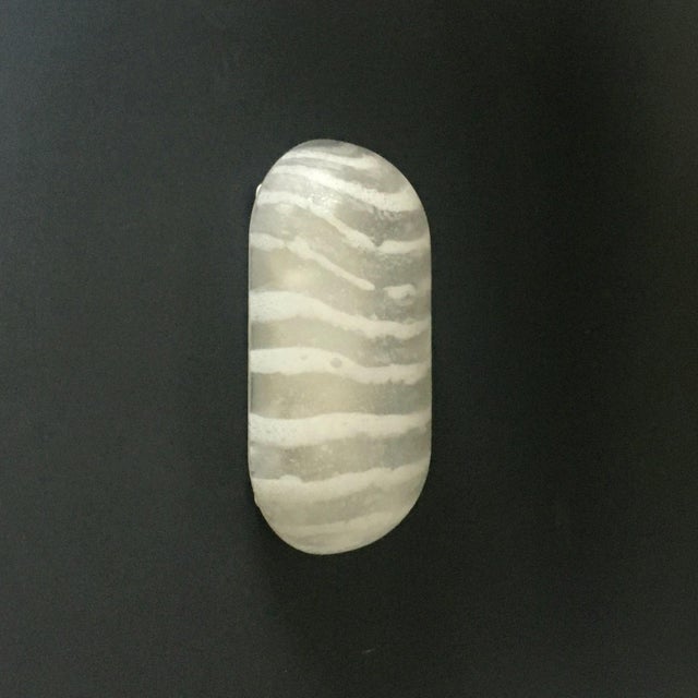 1 of 5 stunning striped glass wall lights ('zebra' model) from peill & putzler (germany, 1970s). High quality hand blown...