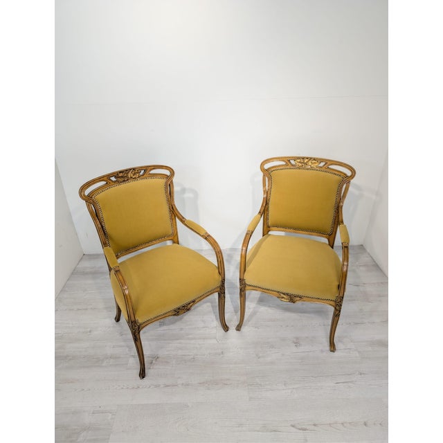 Art Nouveau Armchair Throne on Springs, 1890s For Sale - Image 3 of 18
