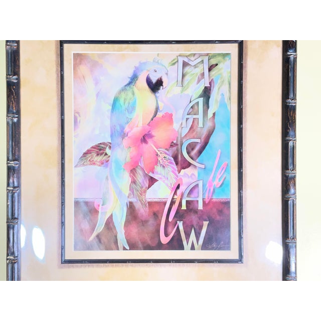 Set of 2 Alma Lee Tropical Macaw Café Framed Art Prints - Bamboo Frames For Sale - Image 13 of 18
