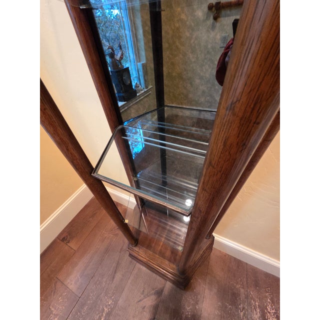 Brown Vintage Mirrored Display Shelf For Sale - Image 8 of 8