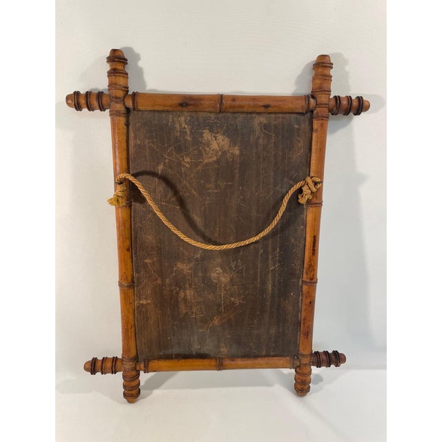 Early 1900's Antique French Faux Bamboo Turned Wood Wall Mirror For Sale - Image 12 of 16