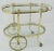 1950s Vintage Mid Century Two-Tier Polished Brass Glass Rolling Serving Bar Cart For Sale - Image 5 of 7