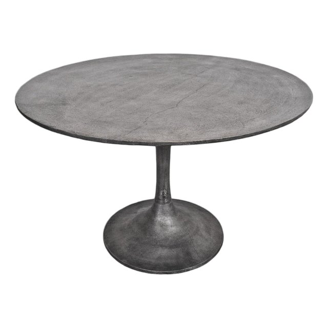 Gunmetal Round Dining Table 48" For Sale