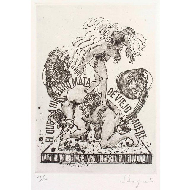 1970s Julio Herrero Zapata, Mutilates and Mutilated Print Suite, 1970s, Etching For Sale - Image 5 of 8